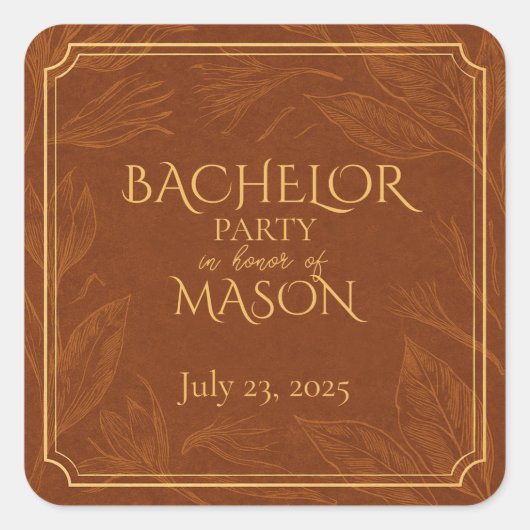 葉巻バーテーマバチュラーパーティ スクエアシール (正面)