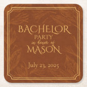 葉巻バーテーマバチュラーパーティ スクエアペーパーコースター (正面)