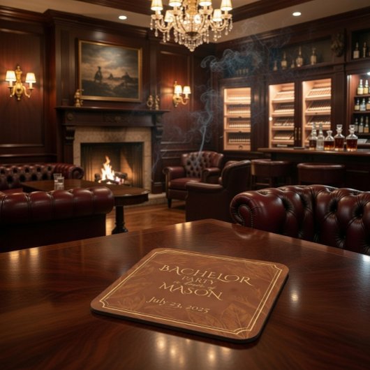 葉巻バーテーマバチュラーパーティ スクエアペーパーコースター