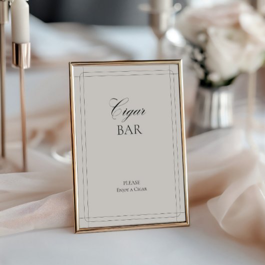 葉巻バーヴィンテージライトグレーサイン 招待状