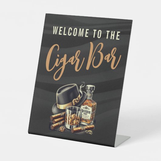 葉巻バー台座標識 台座サイン (正面)