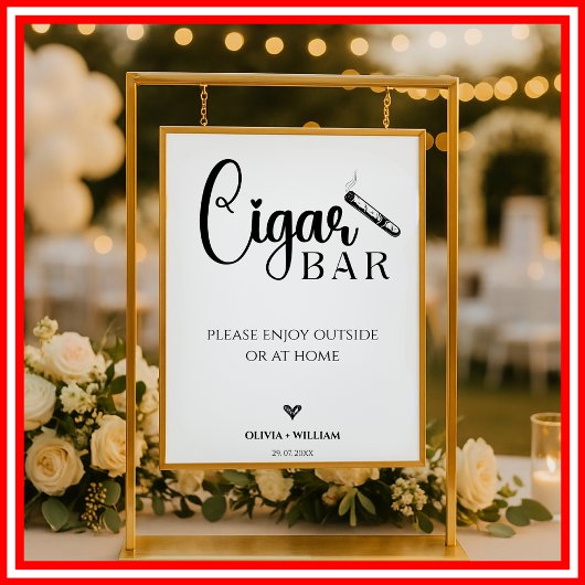 葉巻バー結婚のバースクリプトサイン ポスター