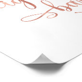 「葉巻バー」バラ金ゴールド書結婚のサイン ポスター (角)