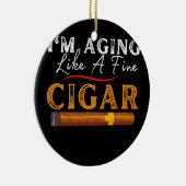 葉巻パパの父親の日素晴らしのようにおもしろい老けている セラミックオーナメント (右)