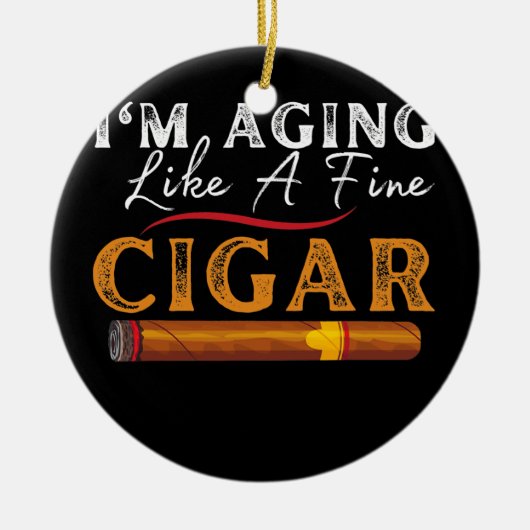 葉巻パパの父親の日素晴らしのようにおもしろい老けている セラミックオーナメント (正面)