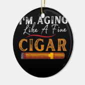 葉巻パパの父親の日素晴らしのようにおもしろい老けている セラミックオーナメント (左)