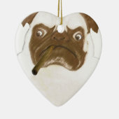 葉巻パーソナライズされたで不機嫌な セラミックオーナメント (右)