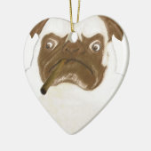 葉巻パーソナライズされたで不機嫌な セラミックオーナメント (左)