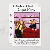 葉巻パーティーユーモアのある招待状 招待状 (正面/裏面)