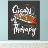 葉巻ユニークは私のセラピー引用文キャンバス キャンバスプリント (インサイチュ (ウッドフロア))
