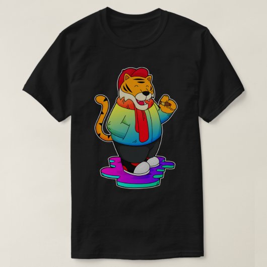 葉巻付きタイガー Tシャツ (デザイン正面)