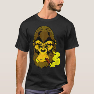 葉巻喫煙は男性のための黄色いゴリラを見て意味 Tシャツ