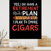 葉巻好き |葉巻を吸う予定 ポスター (キッチン)