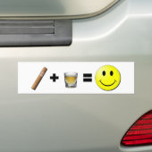 葉巻+ショット=幸せ バンパーステッカー (車上)