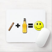 葉巻+ビール=幸せ マウスパッド (マウス)