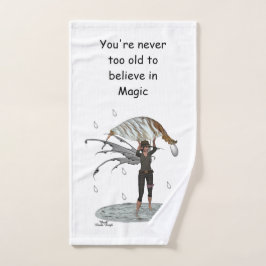 葉手拭い付き男の子の雨妖精 ハンドタオル