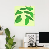 葉抽象芸術 ポスター (ホームオフィス)