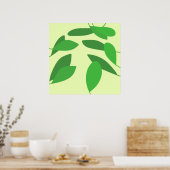 葉抽象芸術 ポスター (キッチン)