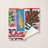 葉抽象芸術、文字の追加 バスタオルセット (ウォッシュタオル)