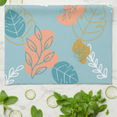 葉描Boho Scandi皿の周りのシェイプ キッチンタオル (折り畳み)