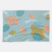 葉描Boho Scandi皿の周りのシェイプ キッチンタオル (横)