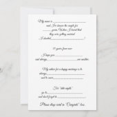 葉新郎新婦のアドバイス 招待状 (裏面)