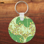 葉日本のフローラ植物絵柄 キーホルダー (正面)