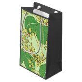 葉日本のフローラ植物絵柄 スモールペーパーバッグ (裏面アングル)