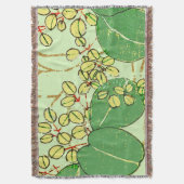 葉日本のフローラ植物絵柄 スローブランケット (正面縦)