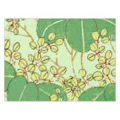 葉日本のフローラ植物絵柄 テーブルクロス (正面(横))