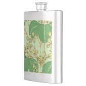 葉日本のフローラ植物絵柄 フラスク (左)