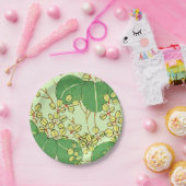 葉日本のフローラ植物絵柄 ペーパープレート (パーティー)