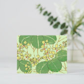 葉日本のフローラ植物絵柄 ポストカード (スタンド正面)