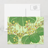 葉日本のフローラ植物絵柄 ポストカード (正面/裏面)