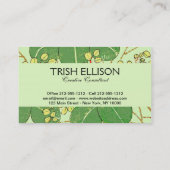 葉日本のフローラ植物絵柄 名刺 (裏面)