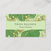 葉日本のフローラ植物絵柄 名刺 (正面)