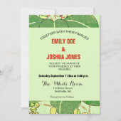 葉日本のフローラ植物絵柄 招待状 (正面)