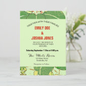 葉日本のフローラ植物絵柄 招待状 (スタンド正面)