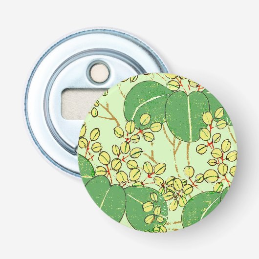 葉日本のフローラ植物絵柄 栓抜き (正面)