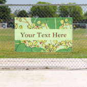 葉日本のフローラ植物絵柄 横断幕 (インサイチュ)