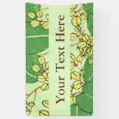 葉日本のフローラ植物絵柄 横断幕 (縦)