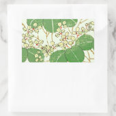 葉日本のフローラ植物絵柄 長方形シール (バッグ)