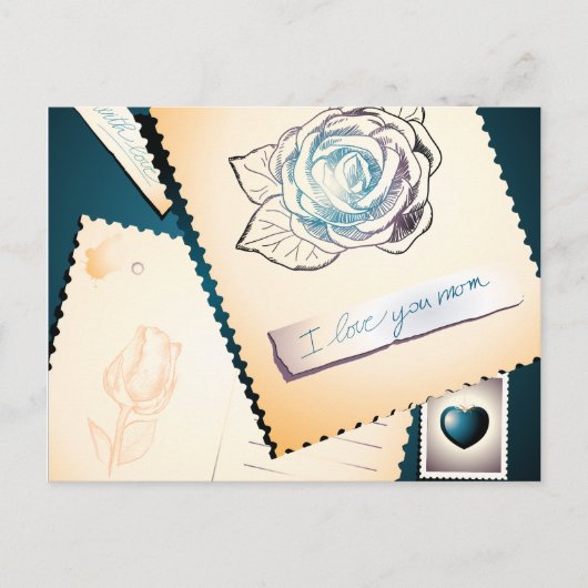 葉書お母さん大好き ポストカード (正面)