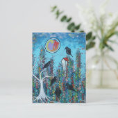 葉書にカラスを入れる ポストカード (スタンド正面)