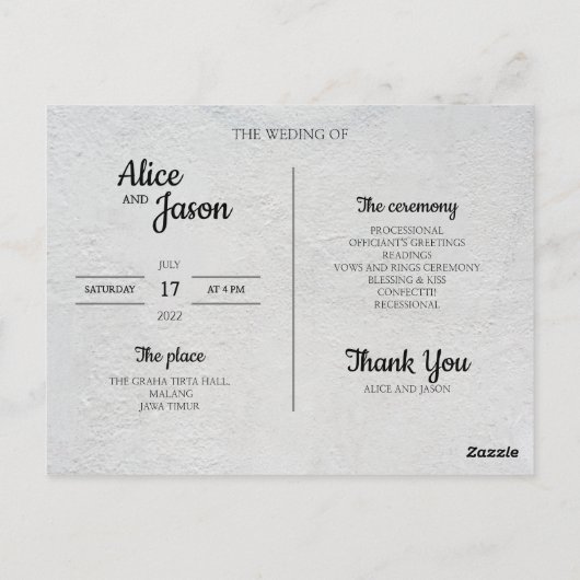 葉書のウェディング ポストカード (裏面)