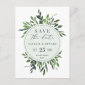 葉書を保存する葉の多い水彩写真 案内ポストカード (正面)