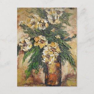 葉書アン絵画ヘイズの黄色い花が花瓶に ポストカード