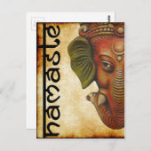 葉書インディアンゴッドガネシャナマステデザイン ポストカード (正面/裏面)