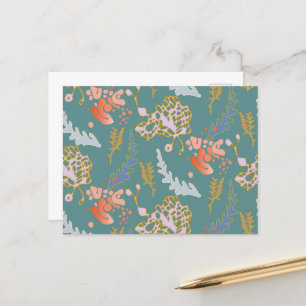 葉書グリーン抽象芸術かわいい明カラフルるい ポストカード