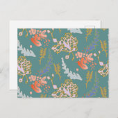 葉書グリーン抽象芸術かわいい明カラフルるい ポストカード (正面/裏面)